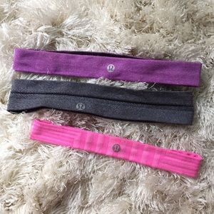 Three Lulu Lemon Headbands 💖💖
